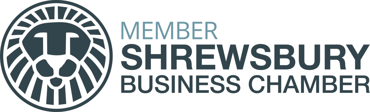 Shrewsbury business chamber membership badge.